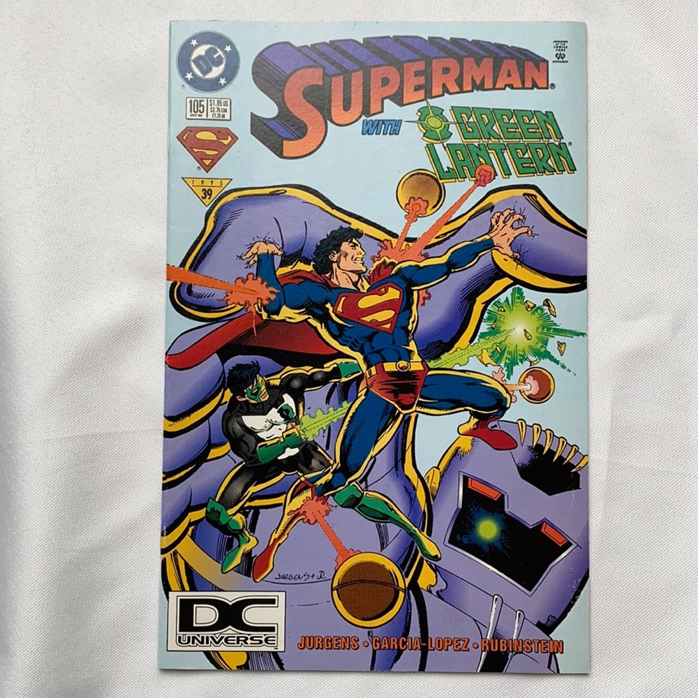 Superman with Green Lantern No. 105, Oct’ 95 Vintage DC Logo Variant DC Comics